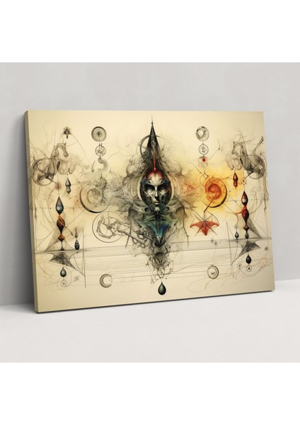 Esoterizm Kanvas Tablo: Ruh Dönüşümü - Illuminati Ev Dekorasyonu Antik Semboller