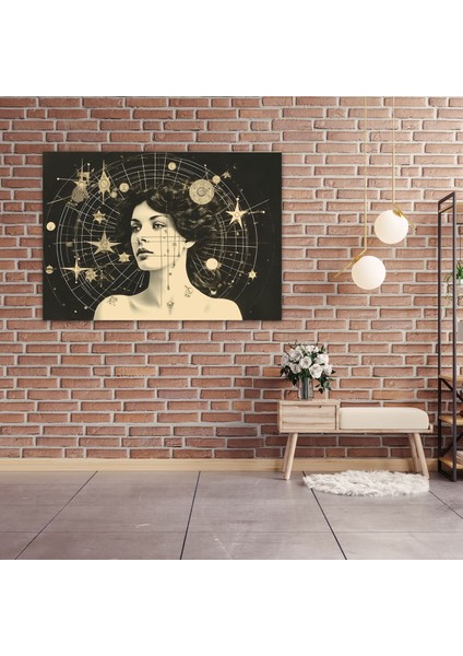 Nostaljik Astroloji Kolaj Tablosu - Burçlar Duvar Dekorasyonu Farklı Tarz Eklektik modelleri