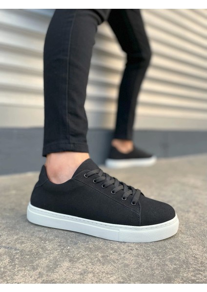 JY122 Mode Bağcıklı Süet Erkek Günlük Sneaker Ayakkabı Sbt - Siyah