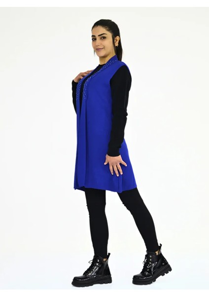 Yaka İncili Uzun Kolsuz Yelek fırsatları