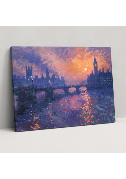 Alacakaranlık Şehir Manzaralı Claude Monet Kanvas Tablo - Claude Monet Kanvas Tablo Kanvas Duvar Sanatı Ev Dekorasyonu