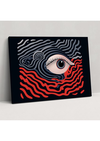 Hipnoz Duvar Sanatı - Hipnoz Ev Dekorasyonu Minimalist Illüstrasyon Hipnotik Bakış