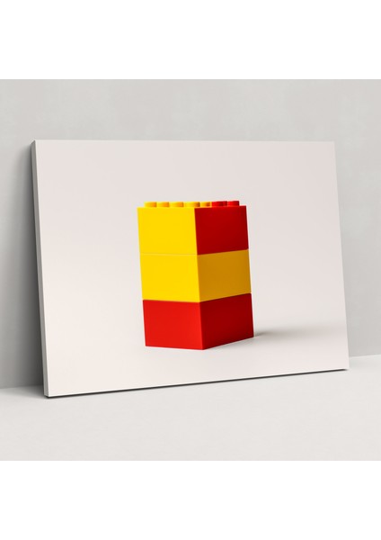 LEGO Duvar Sanatı - Minimalist LEGO Tuğla Kanvas Tablo - LEGO Severler Için Yüksek Kaliteli Kanvas Tablo Beyaz Arka Plan