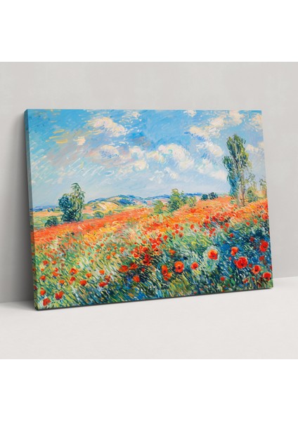 Canlı Gelinciklerle Dolu Canlı Çayır Tablosu - Claude Monet Ev Dekorasyonu ve Duvar Sanatı
