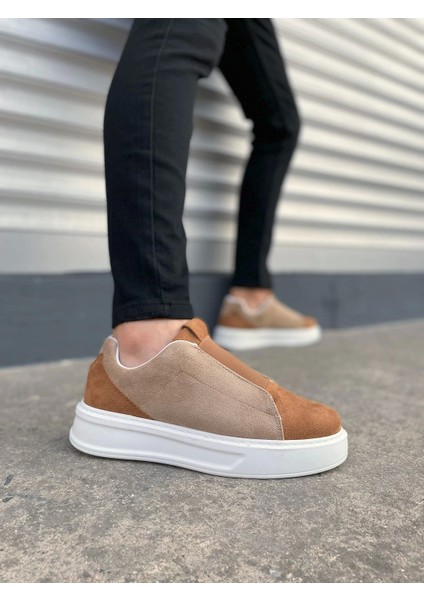 JY007 Alba Bağcıksız Süet Erkek Günlük Sneaker Ayakkabı Sbt Taba/vizon