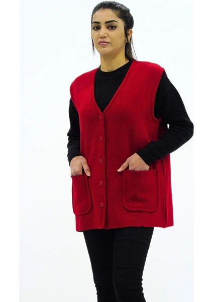 Yaka Düğmeli V Yaka Cepli Yelek fiyatları