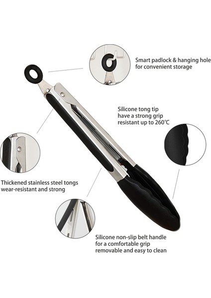 Metal Saplı Silikon Uçlu Kilit Sistemli Kizartma Maşası fiyatları