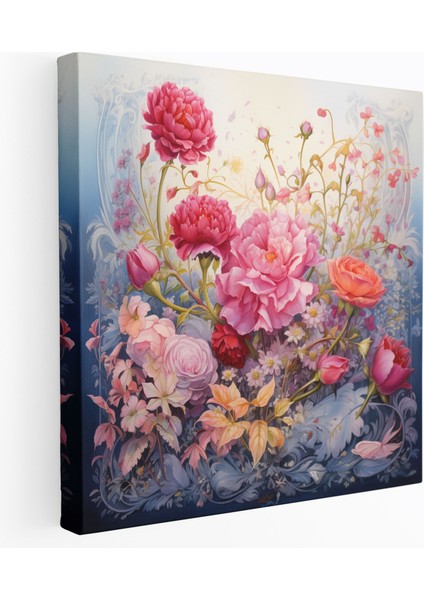 Kutsal Kuran Duvar Sanatı - Suluboya Floral Kuran - Kutsal Kuran Suluboya Tablo Kanvas Tablo Duvar Dekorasyonu