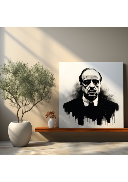 Baba Kanvas Tablo - Minimalist Siyah Beyaz Eskiz - Duvar Sanatı fiyatları