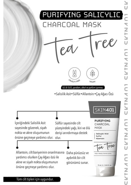 Kömür Özlü Yüz Maskesi 75 ml Salisilik Asitli Arındırıcı Bariyer Onarıcı Tüm Cilt Tipleri indirimleri