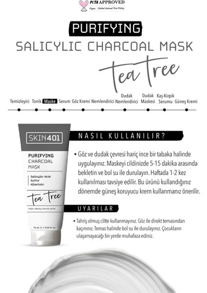 Kömür Özlü Yüz Maskesi 75 ml Salisilik Asitli Arındırıcı Bariyer Onarıcı Tüm Cilt Tipleri