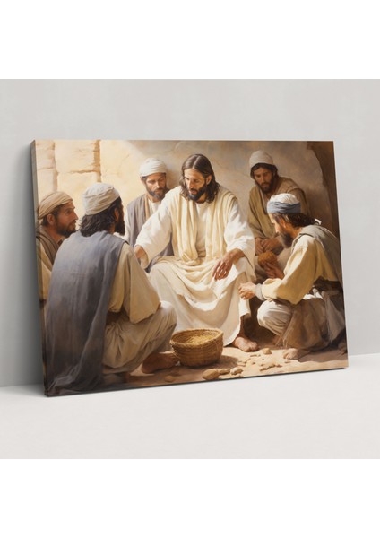 Isa'nın Son Akşam Yemeği Suluboya Kanvas Tablo - Isa'nın Son Akşam Yemeği Dinî Sanat Ev Dekorasyonu