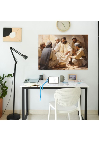 Isa'nın Son Akşam Yemeği Suluboya Kanvas Tablo - Isa'nın Son Akşam Yemeği Dinî Sanat Ev Dekorasyonu fiyatları