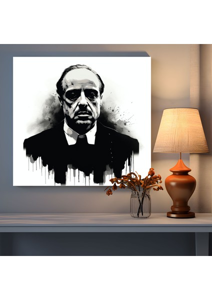 Baba Kanvas Tablo - Minimalist Siyah Beyaz Eskiz - Duvar Sanatı modelleri