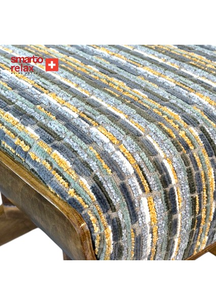 Relax TV Koltuğu Berjer (Çok Renkli) – Genova Eleganza (Berjer + Puf), Döner Mekanizmalı, Ergonomik, Kadife/Şönil Kumaş, Dekoratif Tekli Koltuk (Salon/Oturma Odası)