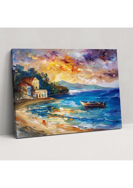 Leonid Afremov Resimli Kanvas Tablo Deniz Manzarası Duvar Sanatı - Duvar Dekorasyonu