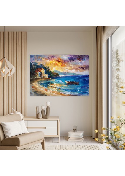 Leonid Afremov Resimli Kanvas Tablo Deniz Manzarası Duvar Sanatı - Duvar Dekorasyonu modelleri