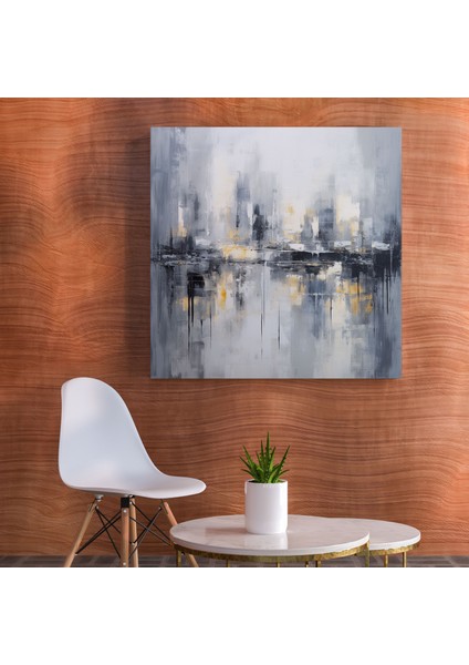 Gri Kanvas Tablo - Modern Soyut Şehir Silueti Duvar Sanatı - Gri Kanvas Kanvas Duvar Sanatı Gri Sanat modelleri