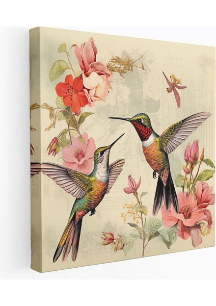 Eski Zamanlardan Esinlenen Kuş Resimli Duvar Sanatı - Kuş Resimli Duvar Sanatı Kanvas Tablo Nostalji