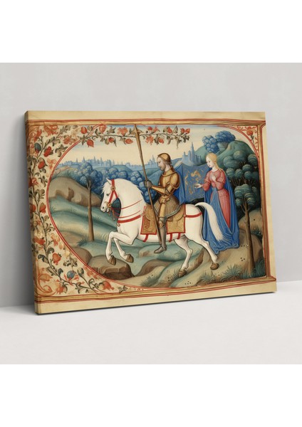Ortaçağ Şövalye Kanvas Tablo - Ortaçağ Kanvas Duvar Sanatı Şövalye Duvar Dekorasyonu