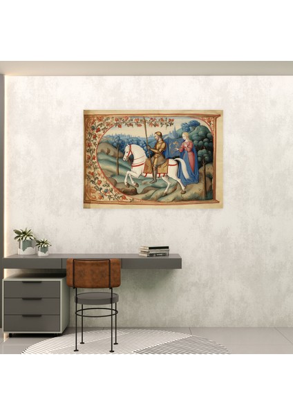 Ortaçağ Şövalye Kanvas Tablo - Ortaçağ Kanvas Duvar Sanatı Şövalye Duvar Dekorasyonu fiyatları