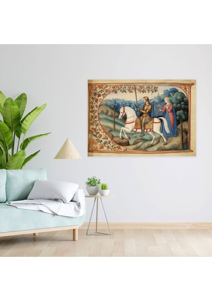 Ortaçağ Şövalye Kanvas Tablo - Ortaçağ Kanvas Duvar Sanatı Şövalye Duvar Dekorasyonu modelleri