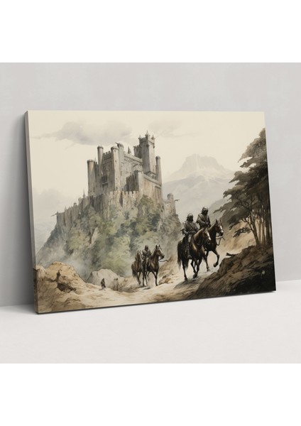 Ortaçağ Manzara Kanvas Tablo - Ortaçağ Şövalyeler Duvar Sanatı