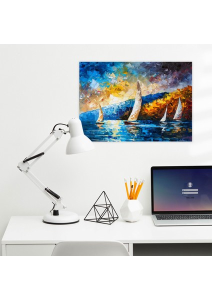 Deniz Manzaralı Tekne Duvar Dekorasyonu Kanvas Tablo - Leonid Afremov Duvar Dekorasyonu Kanvas Duvar Sanatı Duvar Sanatı fiyatları