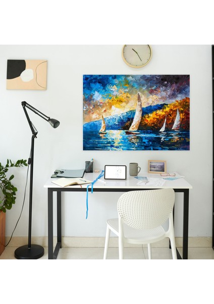 Deniz Manzaralı Tekne Duvar Dekorasyonu Kanvas Tablo - Leonid Afremov Duvar Dekorasyonu Kanvas Duvar Sanatı Duvar Sanatı modelleri
