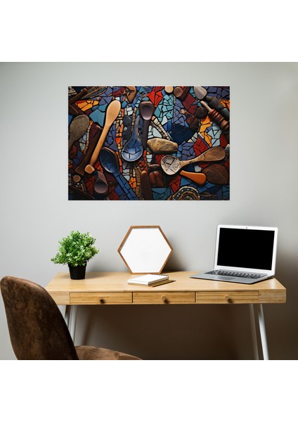 Orta Taş Devri Duvar Sanatı - Araçların Mozaik Desenli Seramikleri - El Işi Duvar Sanatı Sanatkarlık fiyatları