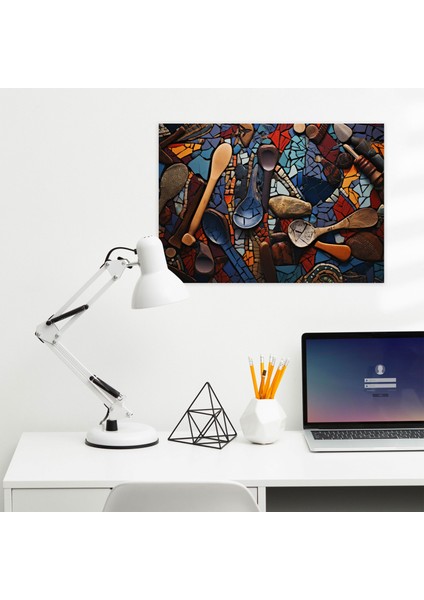 Orta Taş Devri Duvar Sanatı - Araçların Mozaik Desenli Seramikleri - El Işi Duvar Sanatı Sanatkarlık modelleri