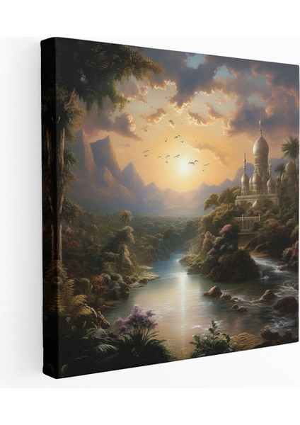 Kutsal Kuran Manzara Tablosu - Muhteşem Doğa Manzarası - Kutsal Kuran Kanvas Tablo Duvar Sanatı