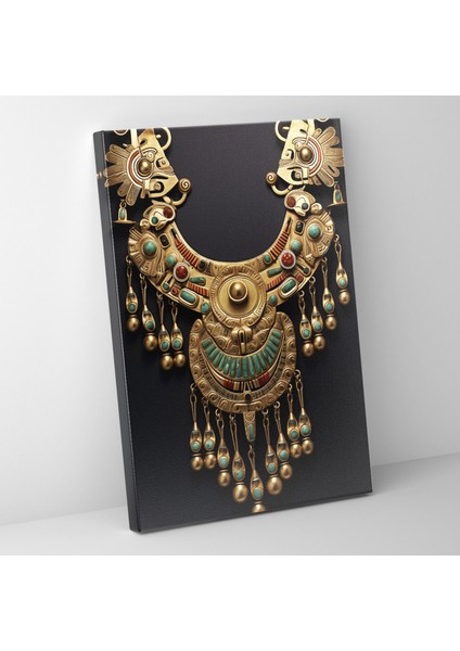 Inka Medeniyeti Kanvas Tablosu - Altın Inka Mücevher Duvar Sanatı - Mayan Inka Medeniyeti Sanatı Inka Motifleri Ev Dekorasyonu