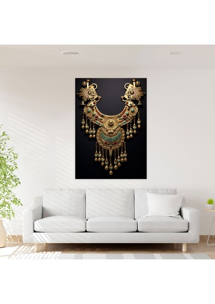 Inka Medeniyeti Kanvas Tablosu - Altın Inka Mücevher Duvar Sanatı - Mayan Inka Medeniyeti Sanatı Inka Motifleri Ev Dekorasyonu modelleri