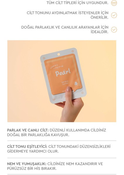 İnci Özlü Kağıt Yüz Maskesi 10'lu Paket Yoğun Nemlendirici Tüm Cilt Tiplerine Uygun modelleri