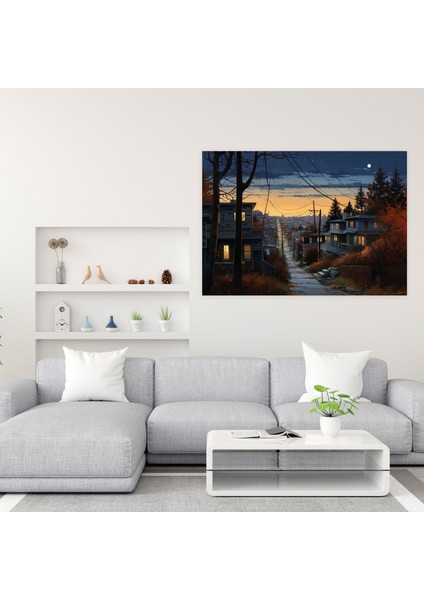 Harlem'den Şehir Işıklarıyla Twilight Yansımaları Duvar Sanatı - Çağdaş Karışık Medya Eseri Şehir Dışı Sokak Twilight'ta fiyatları