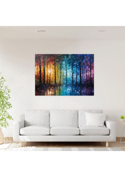 Ay Işığında Orman Leonid Afremov Duvar Sanatı - Leonid Afremov Kanvas Tablo modelleri