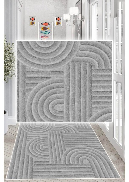 Geometrik Desenli Dekoratif Kaymaz Taban Yıkanabilir Yolluk Antre Hol Halısı modelleri