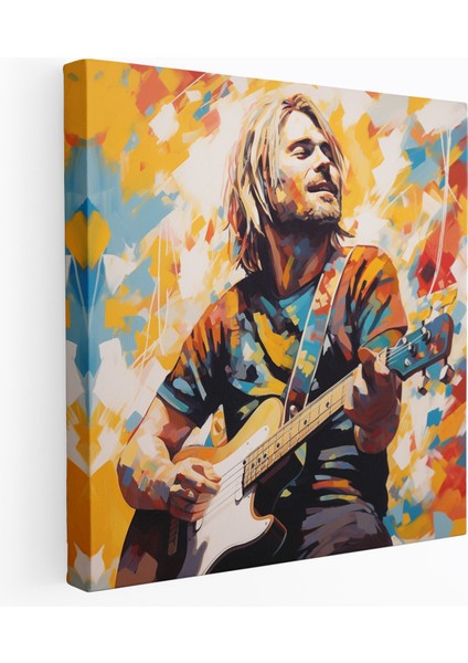 Kurt Cobain Kanvas Tablo - Sahne Duruşuyla Kurt Cobain Sanatı