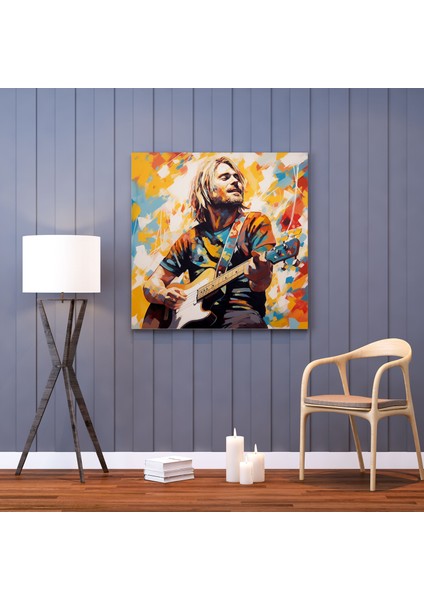 Kurt Cobain Kanvas Tablo - Sahne Duruşuyla Kurt Cobain Sanatı fiyatları