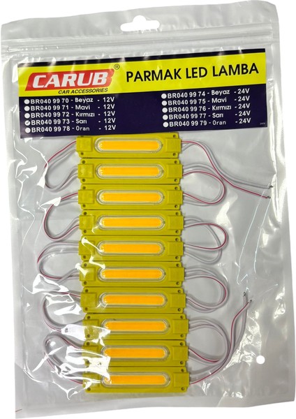 Parmak Lamba Cob LED Sarı Gün Işığı 12V 10'lu Br 040 99 78 fiyatları