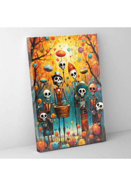 Los Muertos Ruhsal Kutlama Duvar Sanatı - Ruhlar Kanvas Tablo