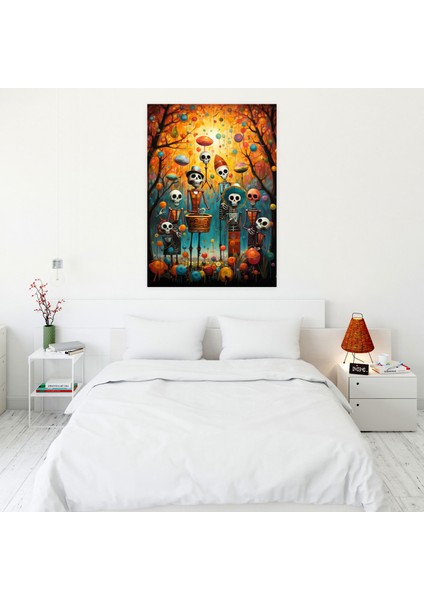 Los Muertos Ruhsal Kutlama Duvar Sanatı - Ruhlar Kanvas Tablo fiyatları
