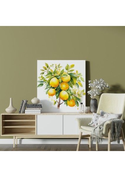 Limon Ağacı Kanvas Tablo - Limon Ağacı Kanvas Duvar Sanatı Renk Patlaması fiyatları