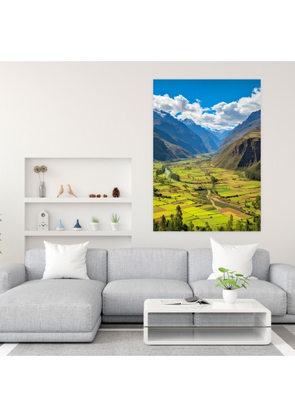 Inka Medeniyeti Duvar Sanatı - Kutsal Vadisi Panoramik Kanvas Tablo - Mayalı Ev Dekorasyonu Duvar Sanatı fiyatları