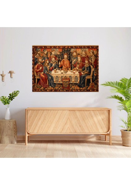 Ortaçağ El Işi Duvar Sanatı - Ortaçağ Kraliyet Ziyafeti Kraliçeler Ince Detaylar fiyatları