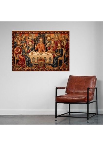 Ortaçağ El Işi Duvar Sanatı - Ortaçağ Kraliyet Ziyafeti Kraliçeler Ince Detaylar modelleri