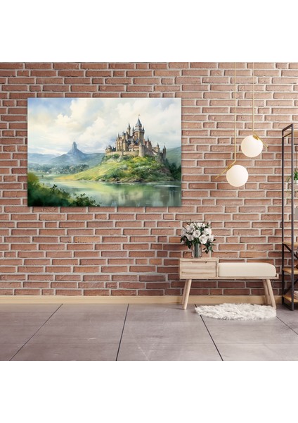 Orta Çağ Kalesi Kanvas Tablo - Orta Çağ Kanvas Duvar Sanatı Köy fiyatları