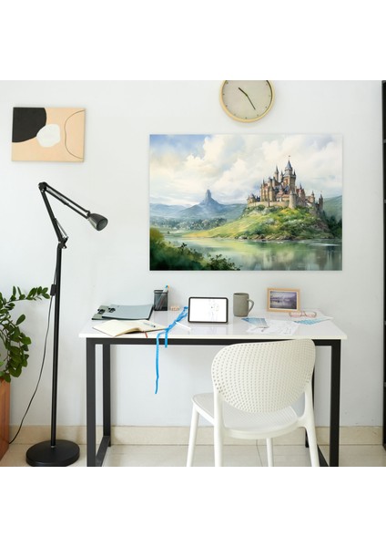 Orta Çağ Kalesi Kanvas Tablo - Orta Çağ Kanvas Duvar Sanatı Köy modelleri