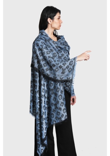 Mavi Siyah %100 Pamuk Şal indirimleri